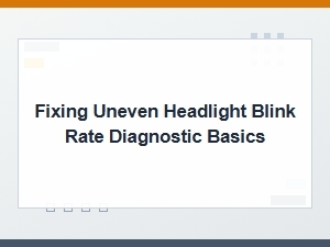 Diagnosing an Uneven Headlight Blink Rate
